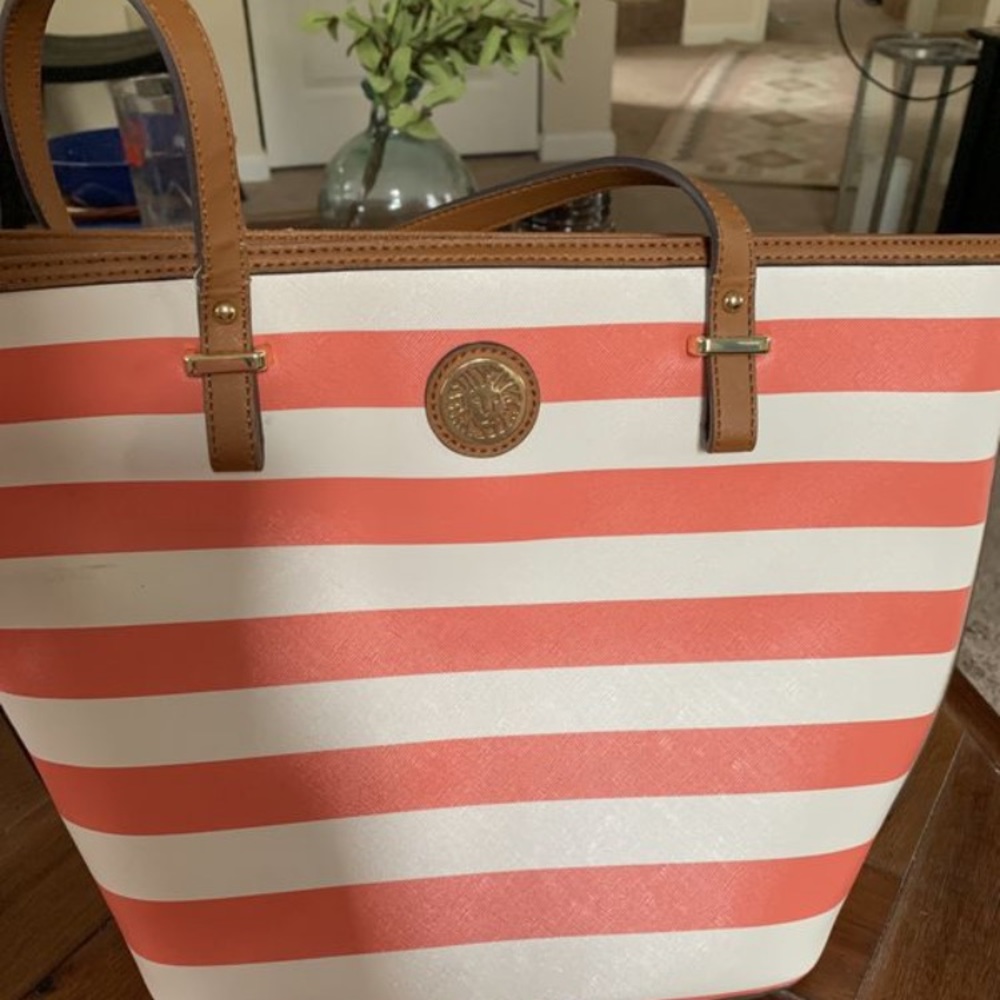 Anne Klein Pink Stripped Purse